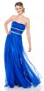 Strapless Long Formal Prom Dress with Beaded Waist in Royal Blue